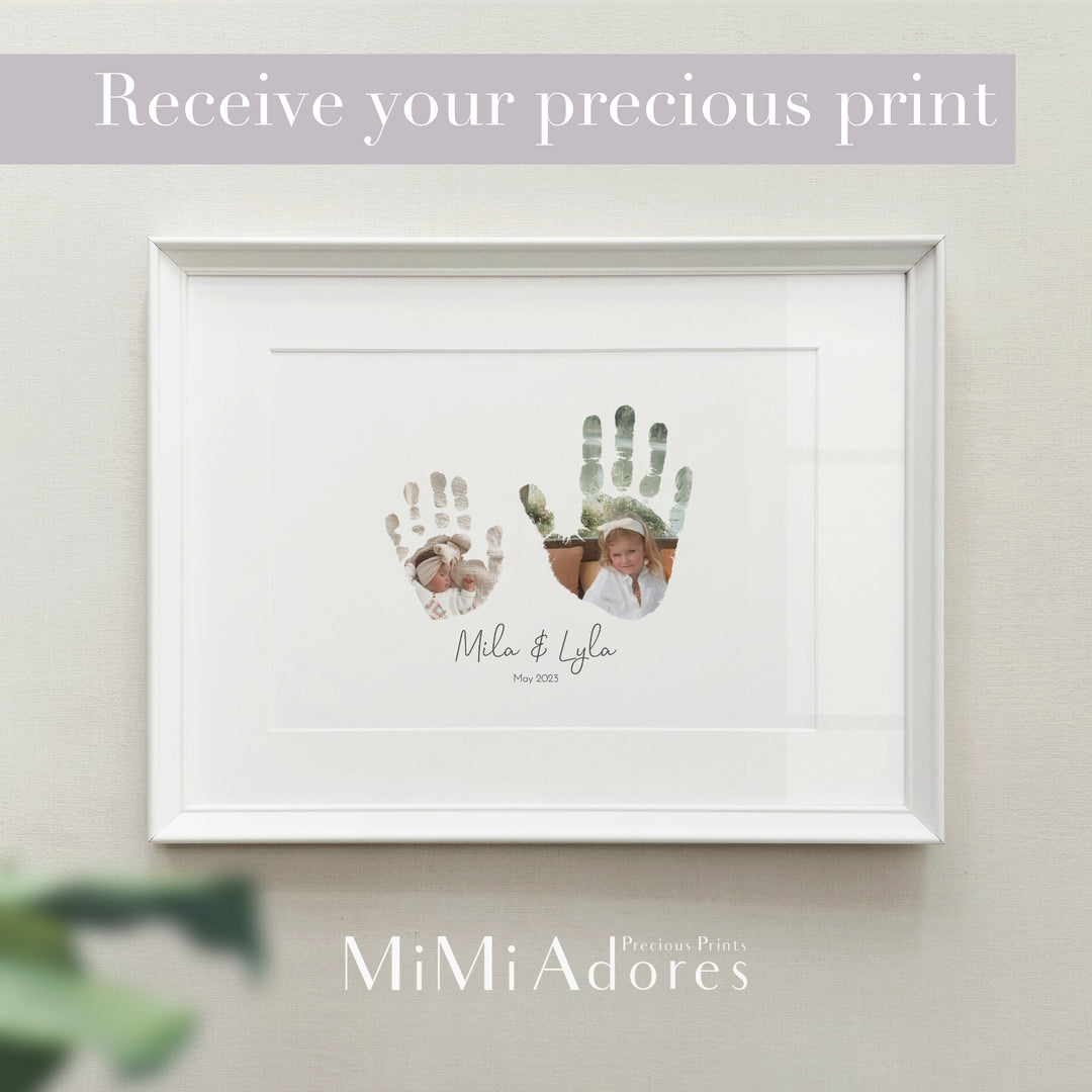 Siblings Handprint Photo Art