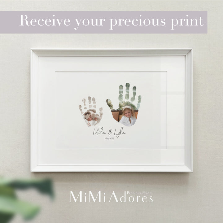 Siblings Handprint Photo Art