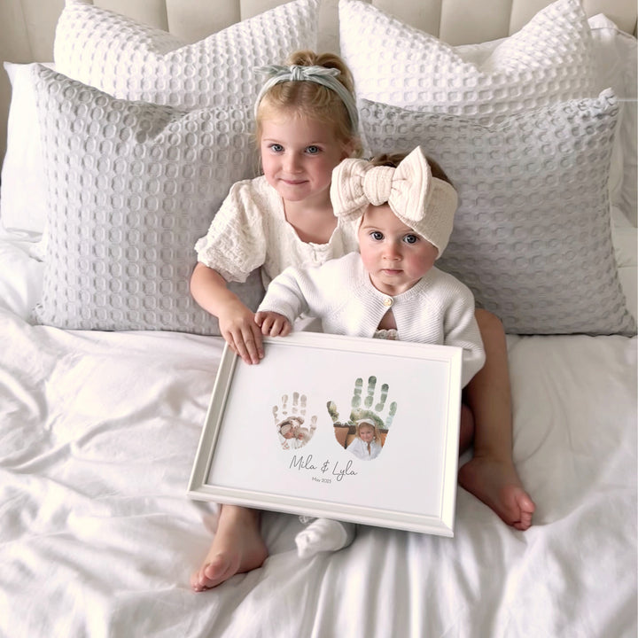 Sibling handprint Keepsake in photo art
