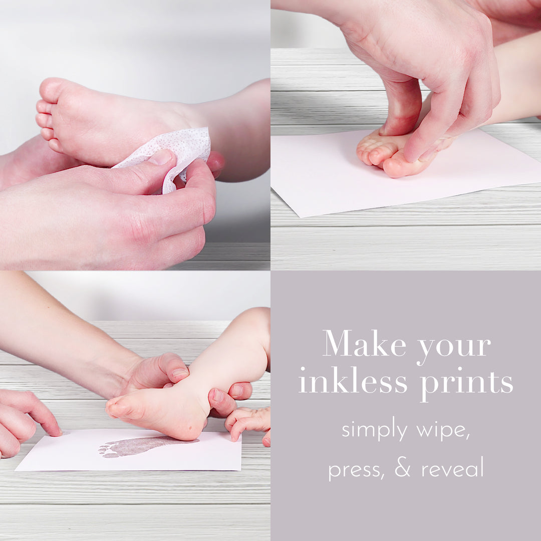 Siblings Hand & Footprint Keepsake in Photo Art Style