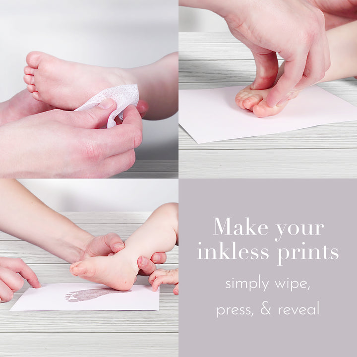 Siblings Hand & Footprint Keepsake in Photo Art Style