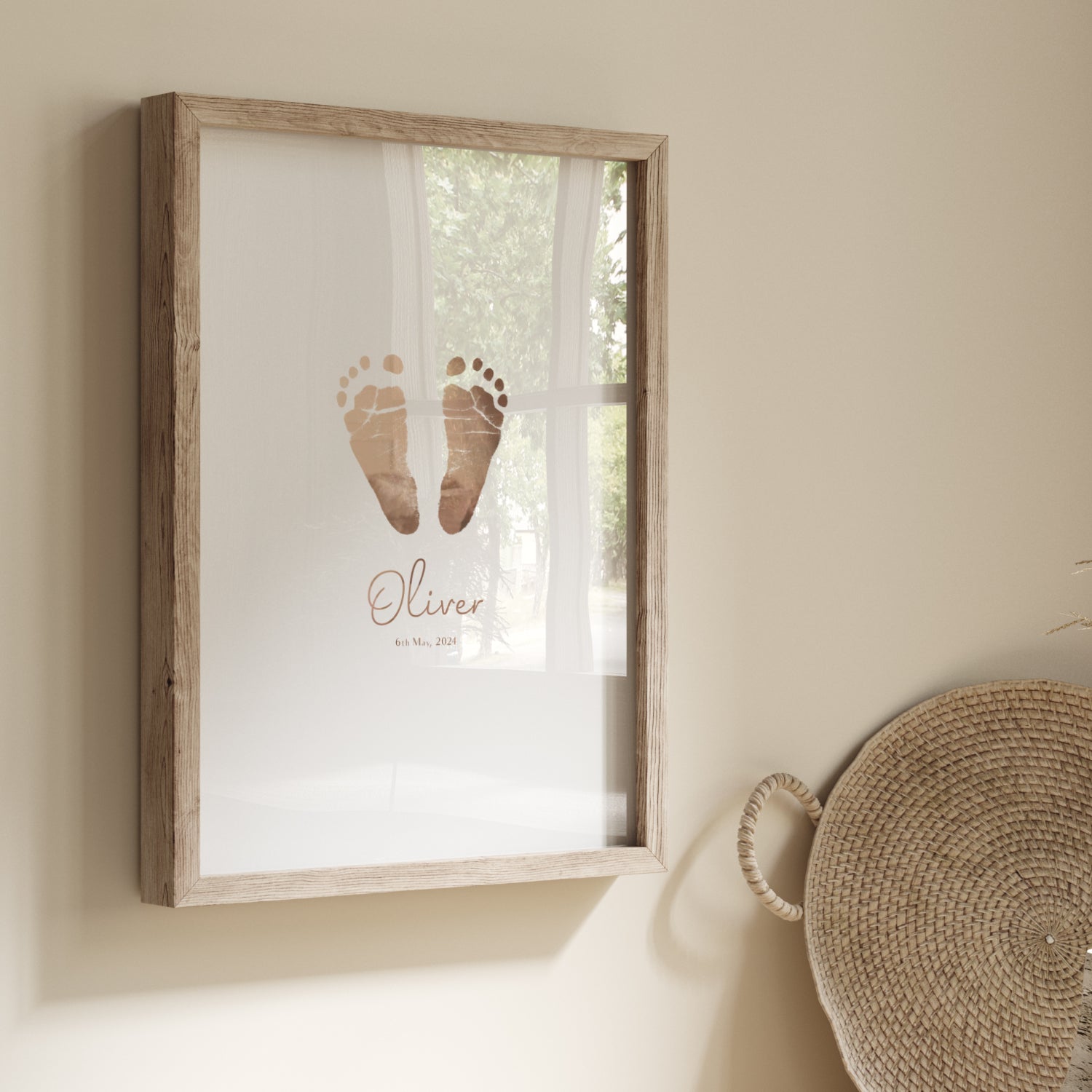 Baby Foot Print Keepsake in Real Rose Gold Foil