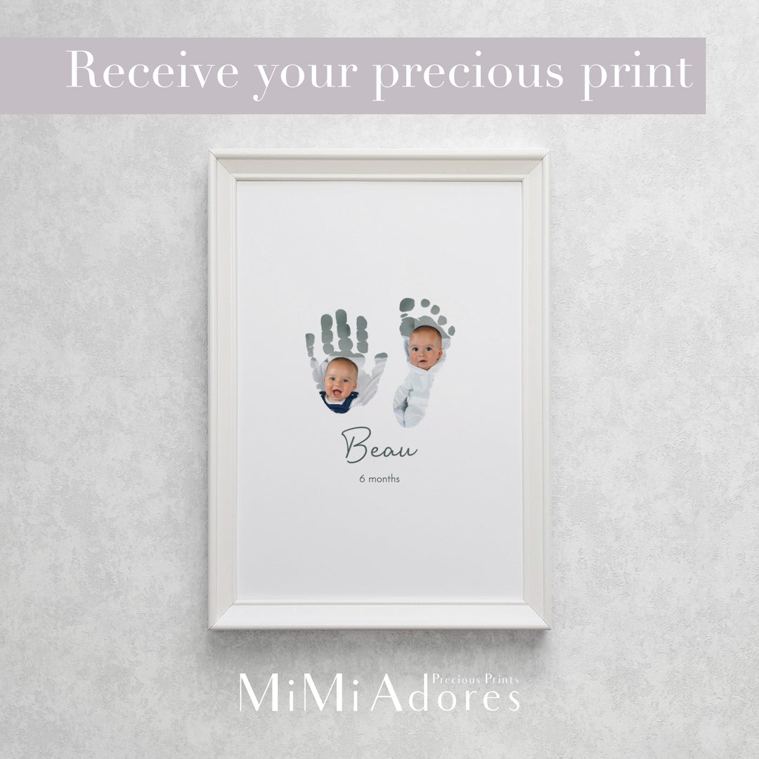 Baby Handprint and Footprint Photo Art Keepsake