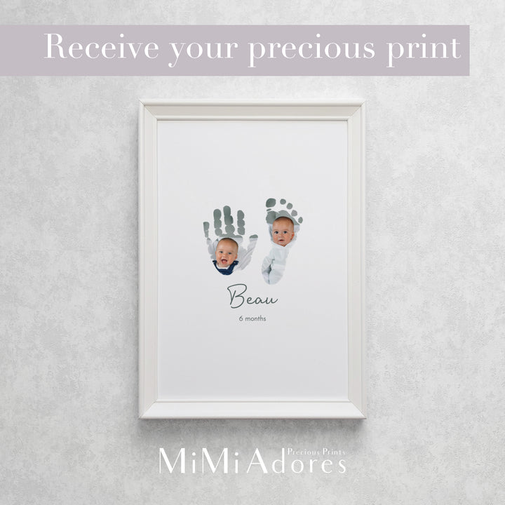 Baby Handprint and Footprint Photo Art Keepsake