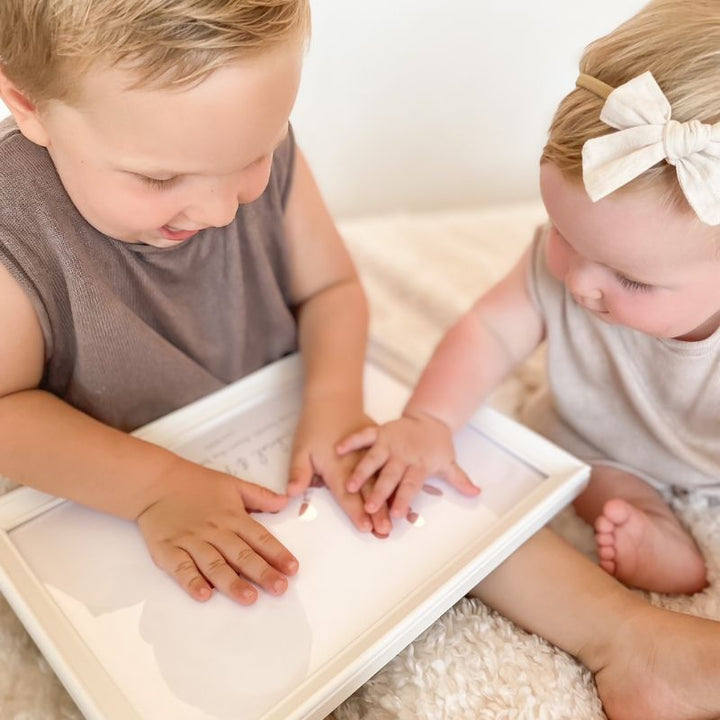 Siblings Handprint Keepsake in Real Foil