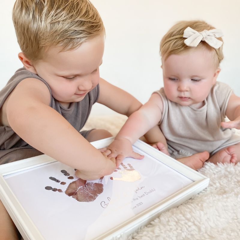 Siblings Handprint Keepsake in Real Foil