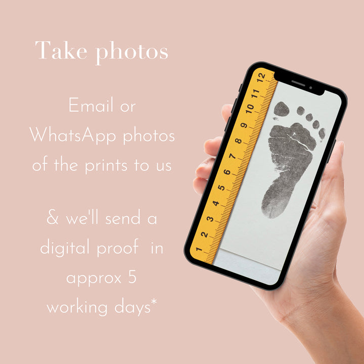 Siblings Hand & Footprint Keepsake in Photo Art Style