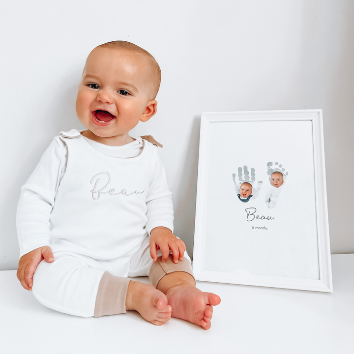 Baby Handprint and Footprint Photo Art Keepsake