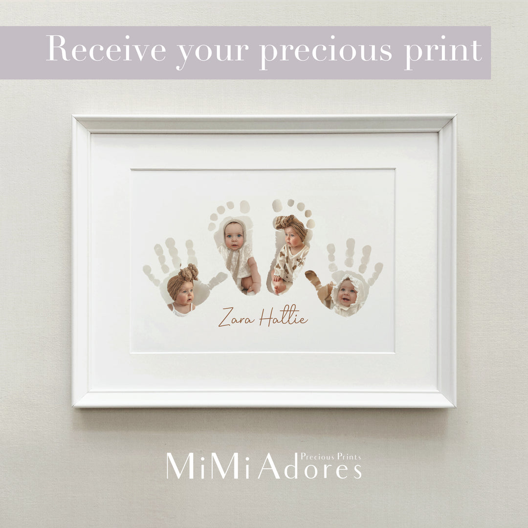 Mimi Adores Baby Handprint Footprint Keepsake Treasured in Real Foil Foil  Hand Footprint Kit Gift From Baby Personalised Baby Keepsake 
