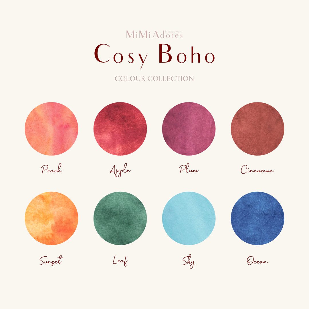 Personalised Family Hands Print Art in Boho Watercolours