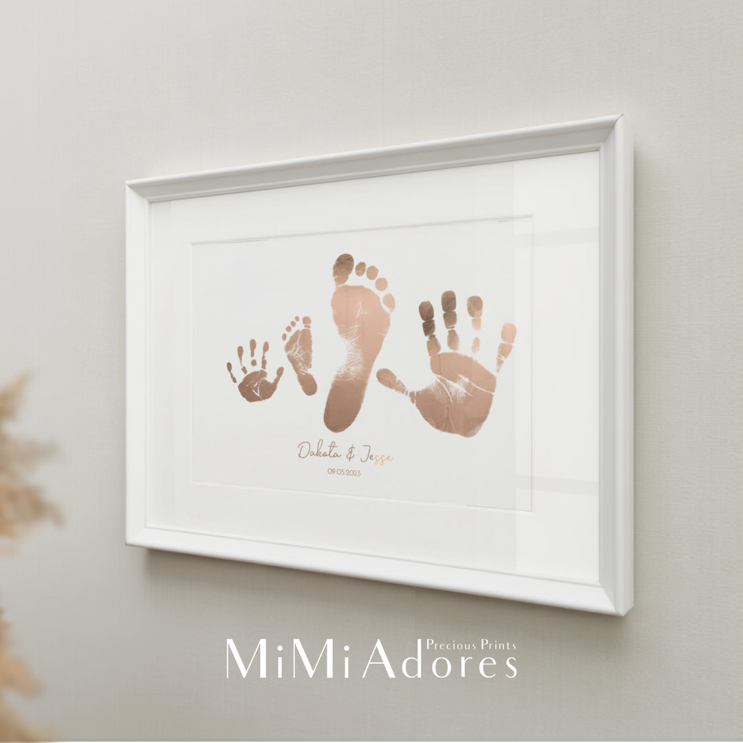 Real Foil Hand and Footprint Keepsake for Siblings