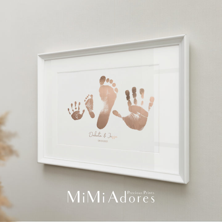 Real Foil Hand and Footprint Keepsake for Siblings