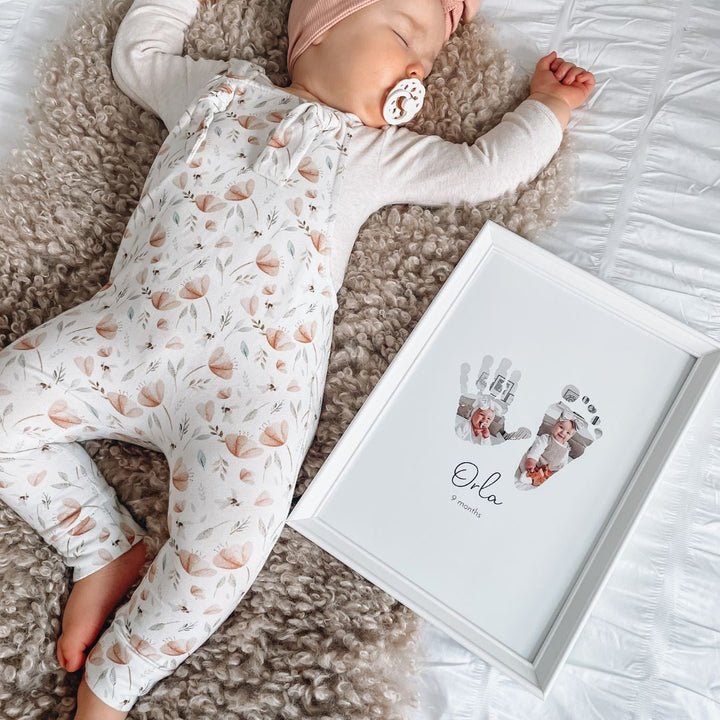 Baby Handprint and Footprint Photo Art Keepsake