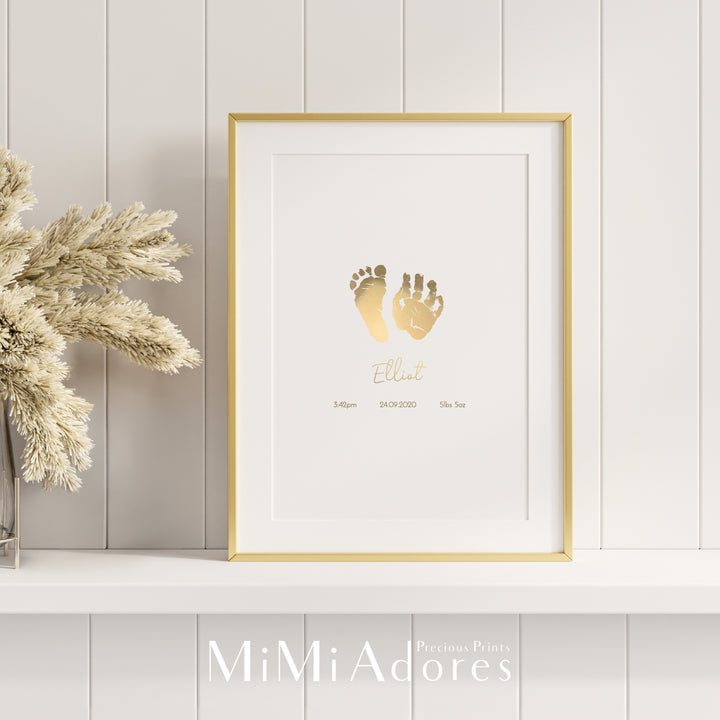 Angel Baby Handprint Footprint Memorial Print